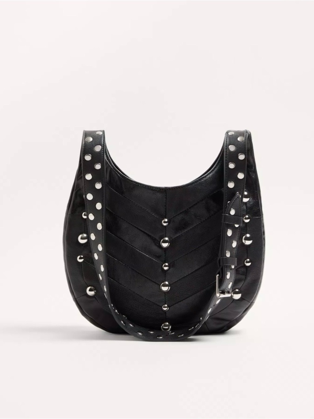 Nwt Valentino Garavani Hoboho Small Nappa Leather Hobo Bag With Chevron Pattern - Picture 5 of 16